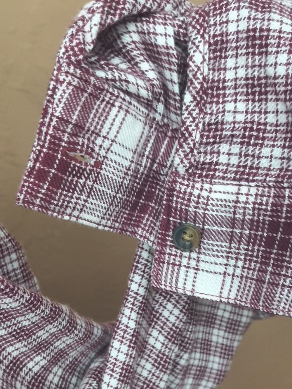 NWT Maurices Burgundy and White Plaid Button-Down Shirt Size 1X - Picture 5 of 7